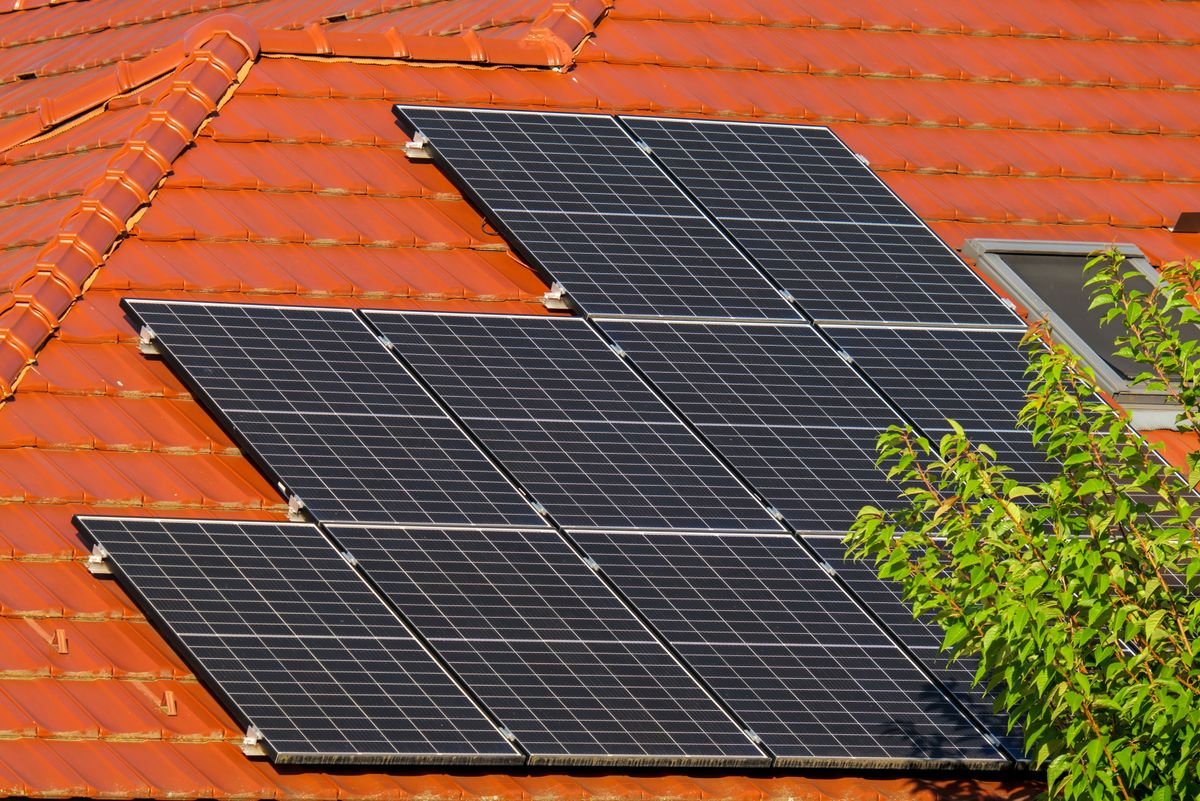 Solar panels installed on a residential rooftop